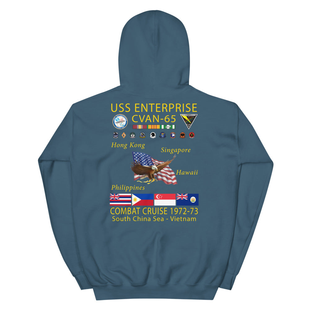 USS Enterprise (CVAN-65) 1972-73 Cruise Hoodie