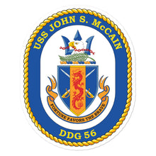 Load image into Gallery viewer, USS John S. McCain (DDG-56) Ship&#39;s Crest Vinyl Sticker