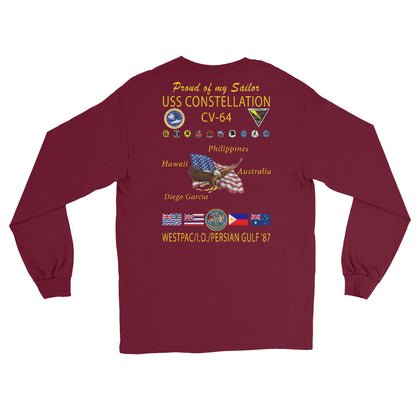 USS Constellation (CV-64) 1987 Long Sleeve Cruise Shirt - FAMILY