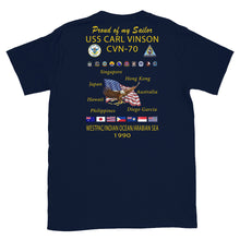 Load image into Gallery viewer, USS Carl Vinson (CVN-70) 1990 Cruise Shirt - Family