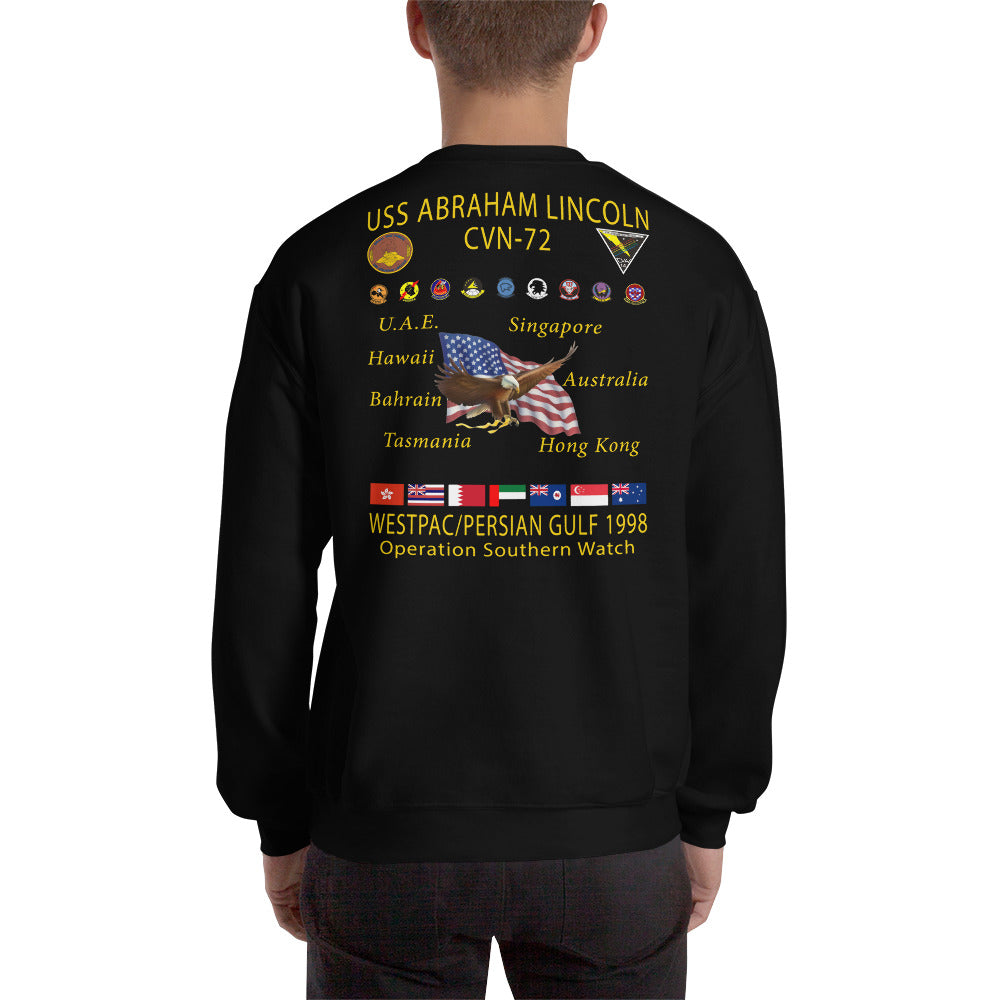 USS Abraham Lincoln (CVN-72) 1998 Cruise Sweatshirt