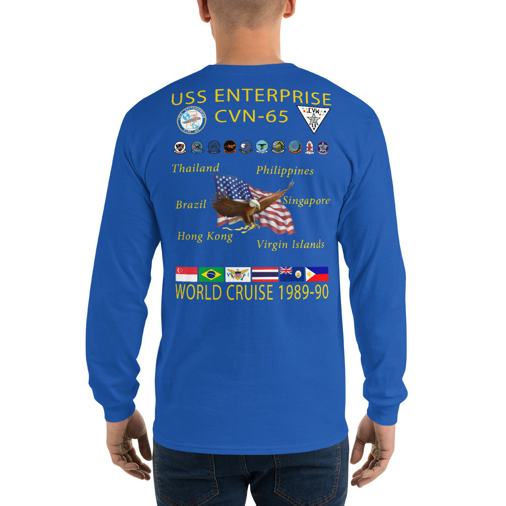USS Enterprise (CVN-65) 1989-90 Long Sleeve Cruise Shirt