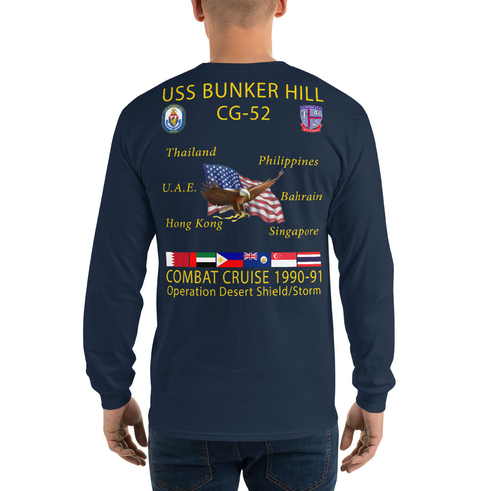 USS Bunker Hill (CG-52) 1990-91 Long Sleeve Cruise Shirt