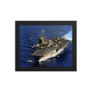 USS Independence (CV-62) Framed Ship Launching F-14 Tomcat Photo