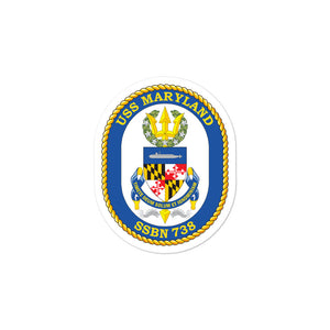 USS Maryland (SSN-738) Ship's Crest Vinyl Sticker
