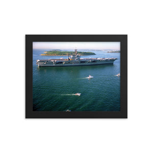 USS John F. Kennedy (CV-67) Framed Ship Photo - Boston Harbor