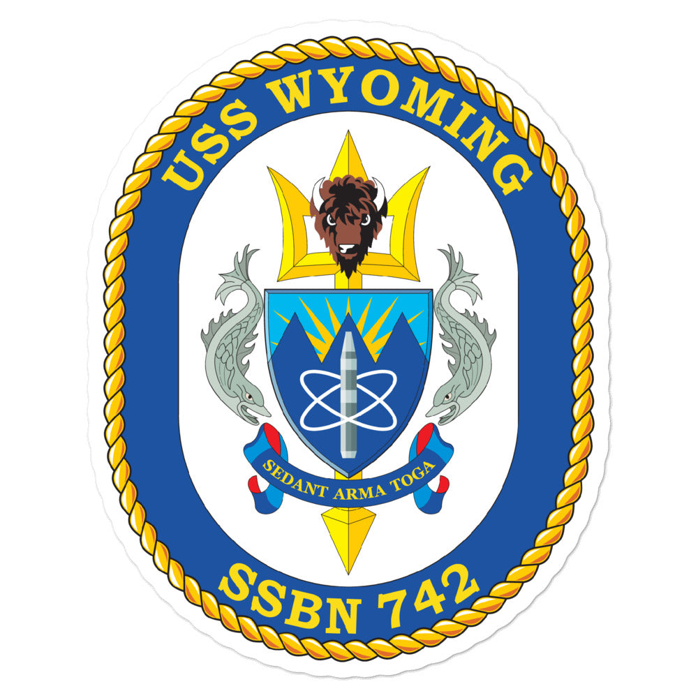 USS Wyoming (SSBN-742) Ship's Crest Vinyl Sticker