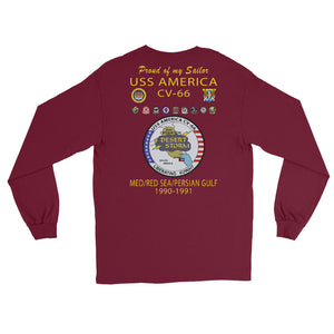 USS America (CV-66) 1990-91 Long Sleeve Cruise Shirt ver 2 - FAMILY