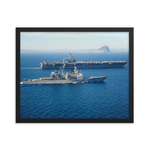 USS Vicksburg (CG-69) Framed Ship Photo - Strait of Gibraltar