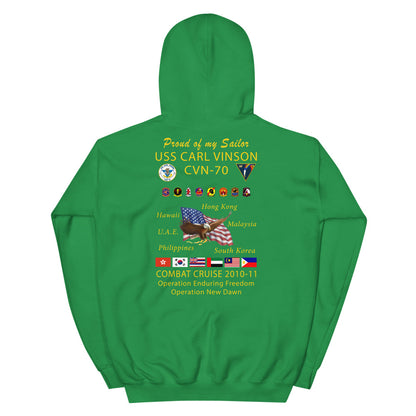 USS Carl Vinson (CVN-70) 2010-11 Cruise Hoodie - FAMILY