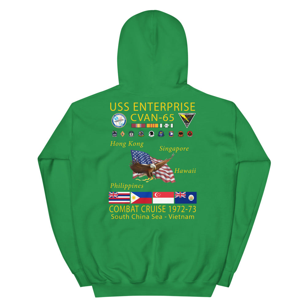 USS Enterprise (CVAN-65) 1972-73 Cruise Hoodie