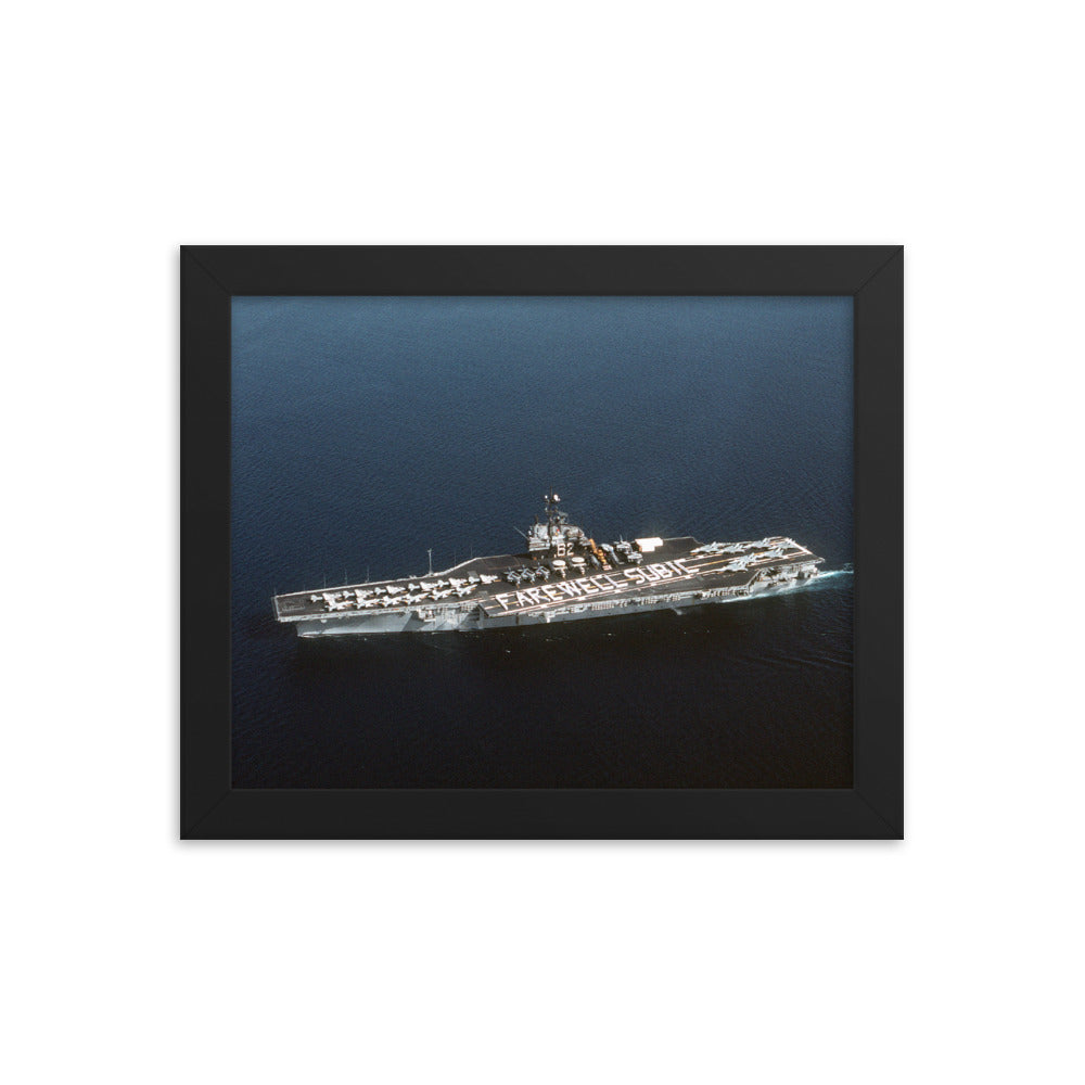 USS Independence (CV-62) Framed "Farewell Subic" Photo