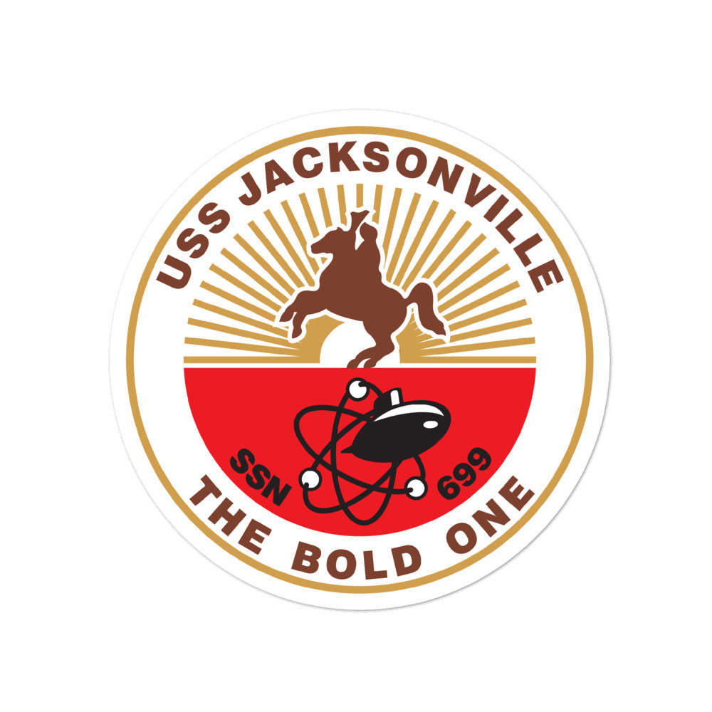 USS Jacksonville (SSN-699) Ship's Crest Vinyl Sticker