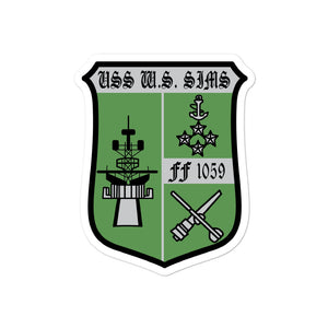 USS Simms (FF-1059) Ship's Crest Vinyl Sticker