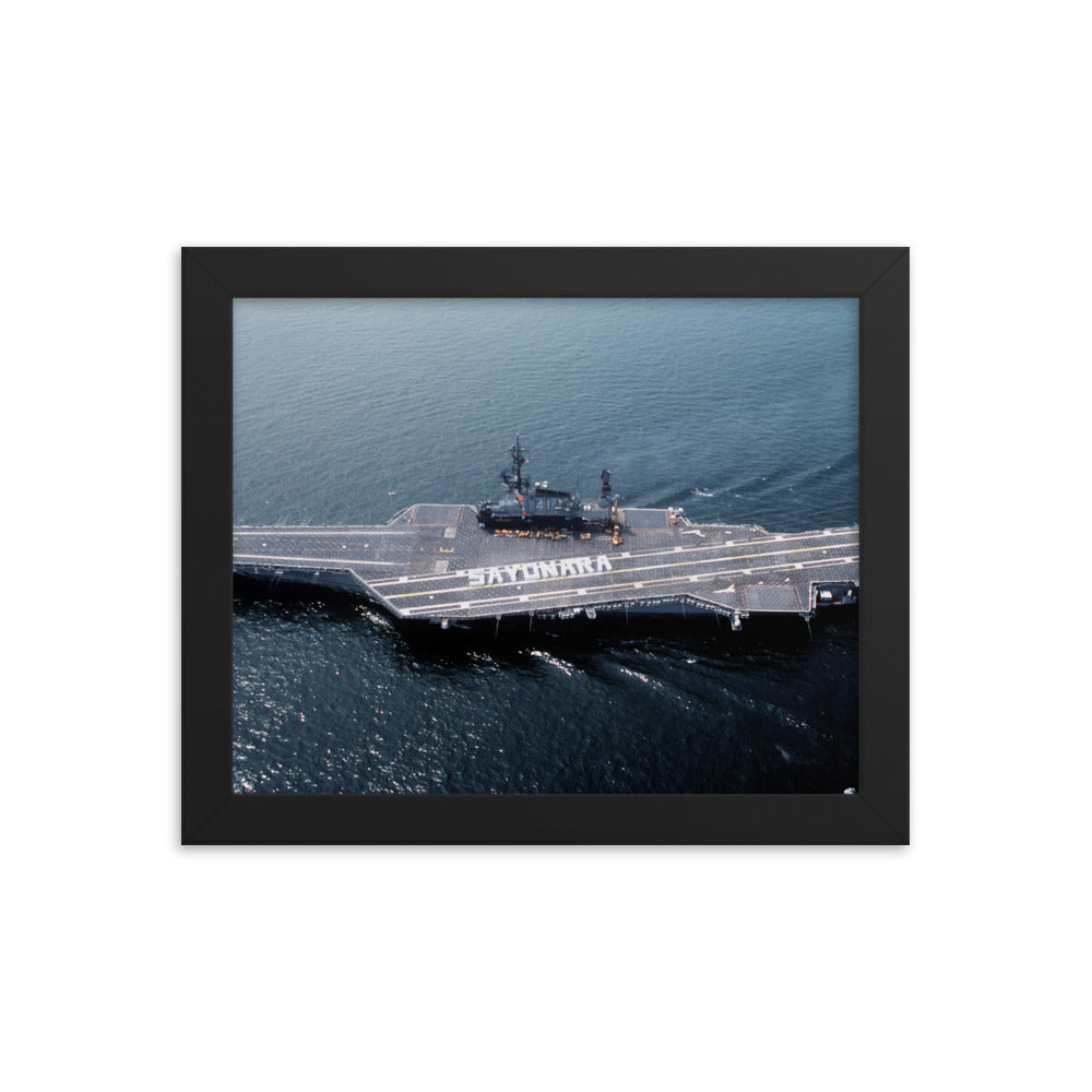 USS Midway (CV-41) Framed Ship Photo - Sayonara