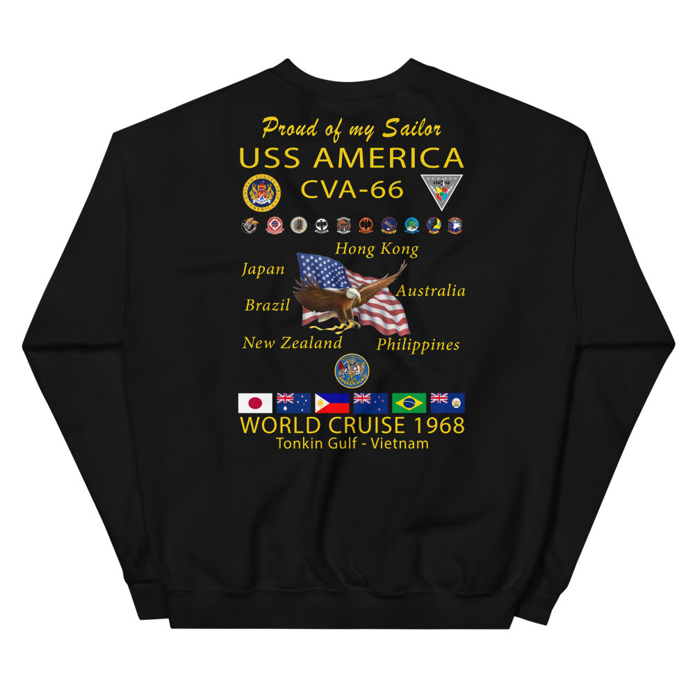 USS America (CVA-66) 1968 Cruise Sweatshirt - FAMILY