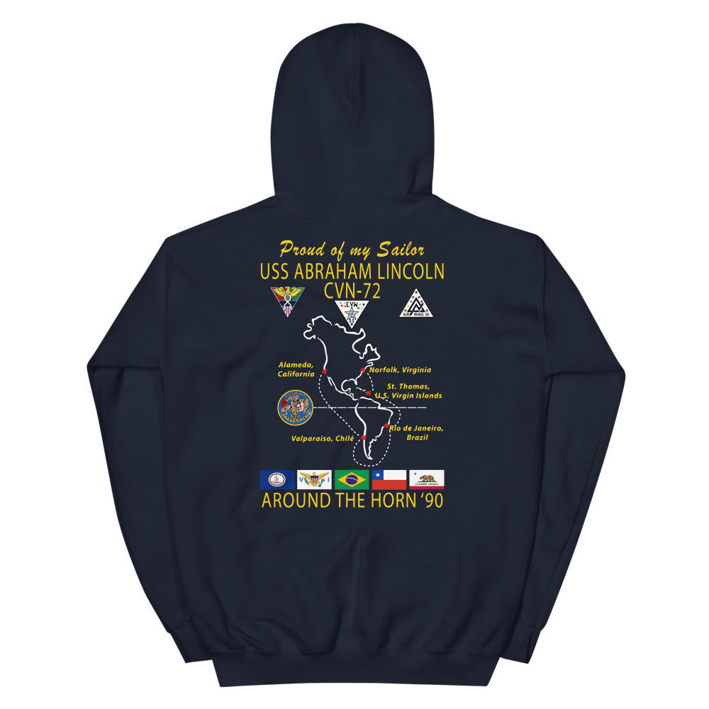 USS Abraham Lincoln (CVN-72) 1990 Cruise Hoodie - FAMILY