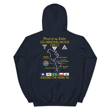 Load image into Gallery viewer, USS Abraham Lincoln (CVN-72) 1990 Cruise Hoodie - FAMILY