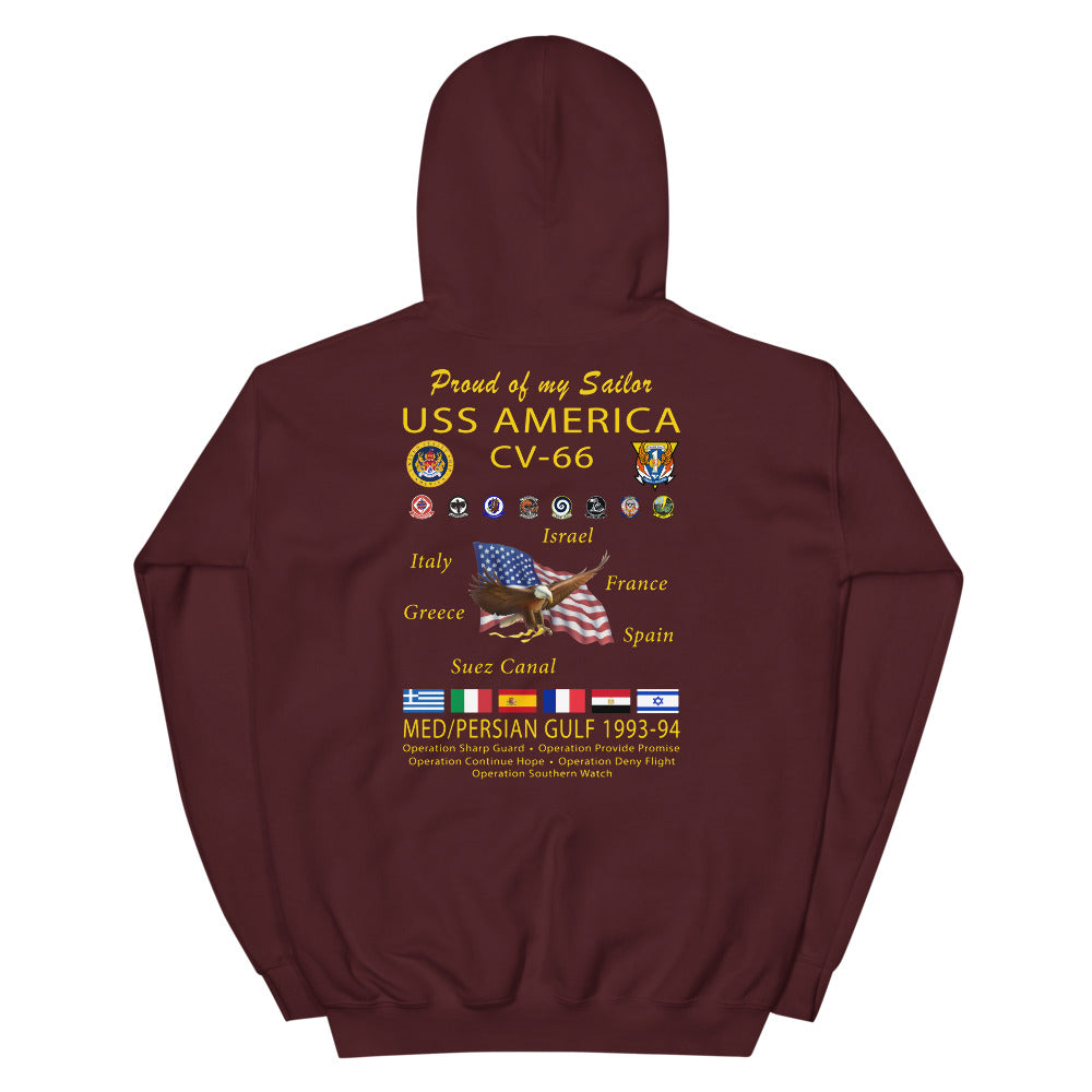USS America (CV-66) 1993-94 Cruise Hoodie - FAMILY