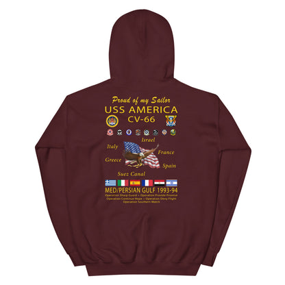 USS America (CV-66) 1993-94 Cruise Hoodie - FAMILY