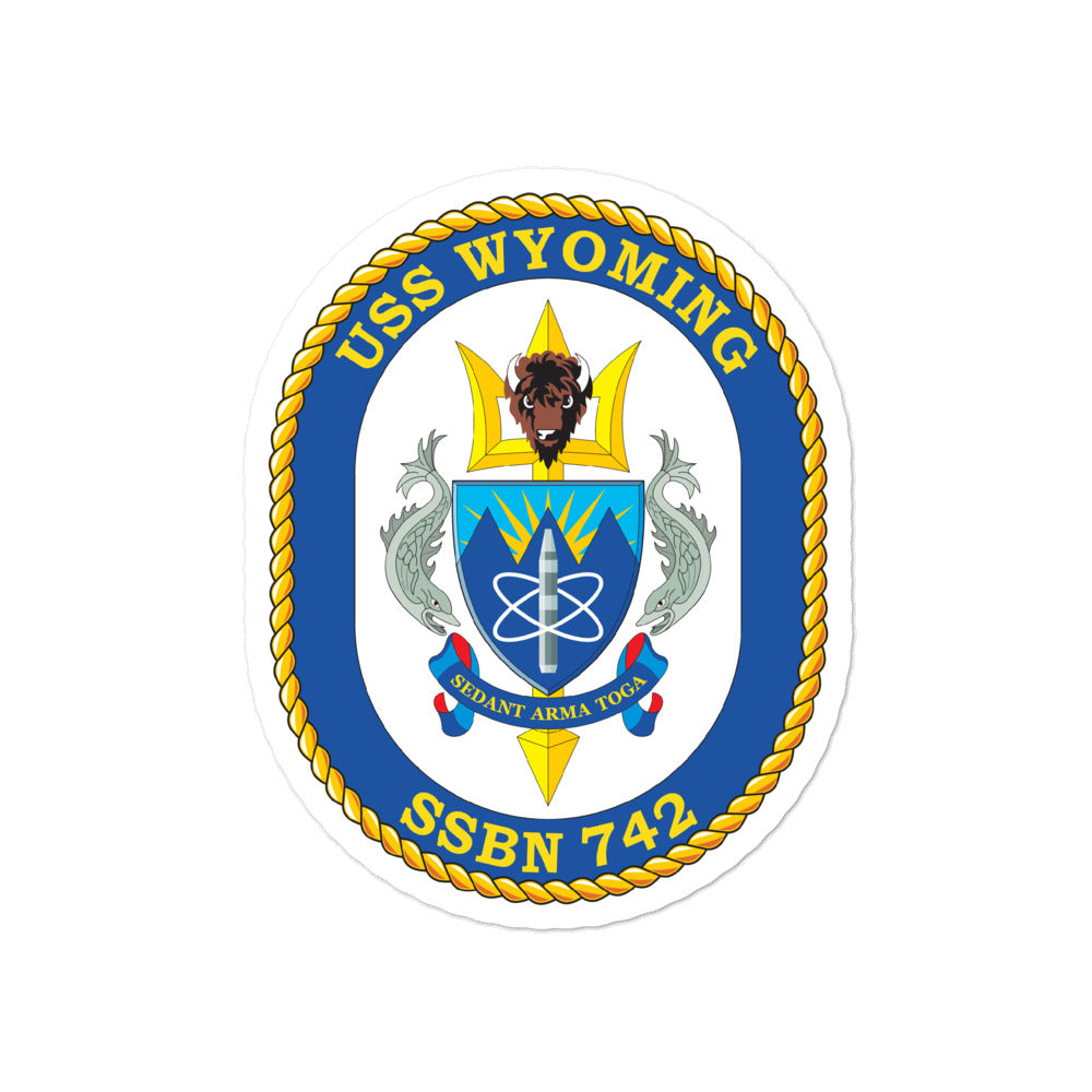 USS Wyoming (SSBN-742) Ship's Crest Vinyl Sticker