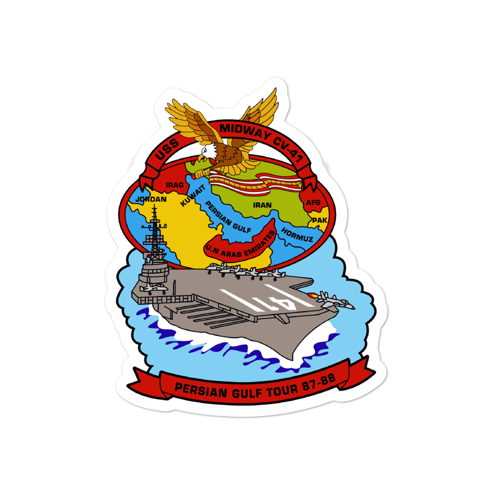 USS Midway (CV-41) Persian Gulf Tour 1987-88 Vinyl Sticker
