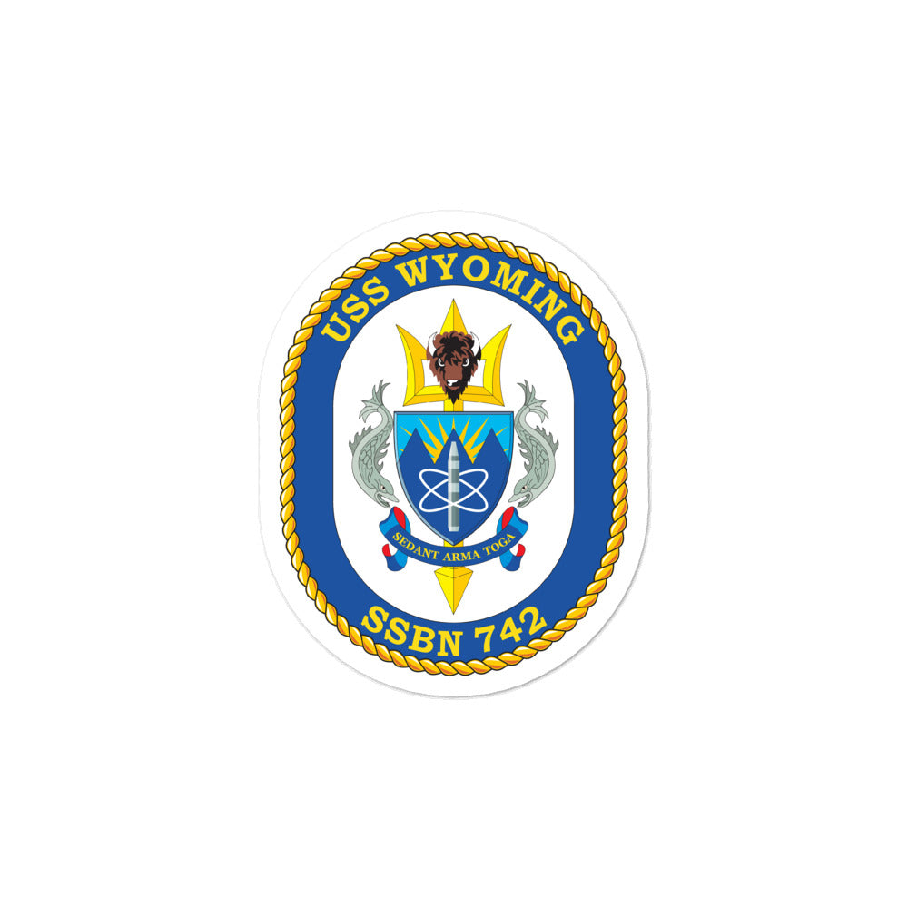 USS Wyoming (SSBN-742) Ship's Crest Vinyl Sticker