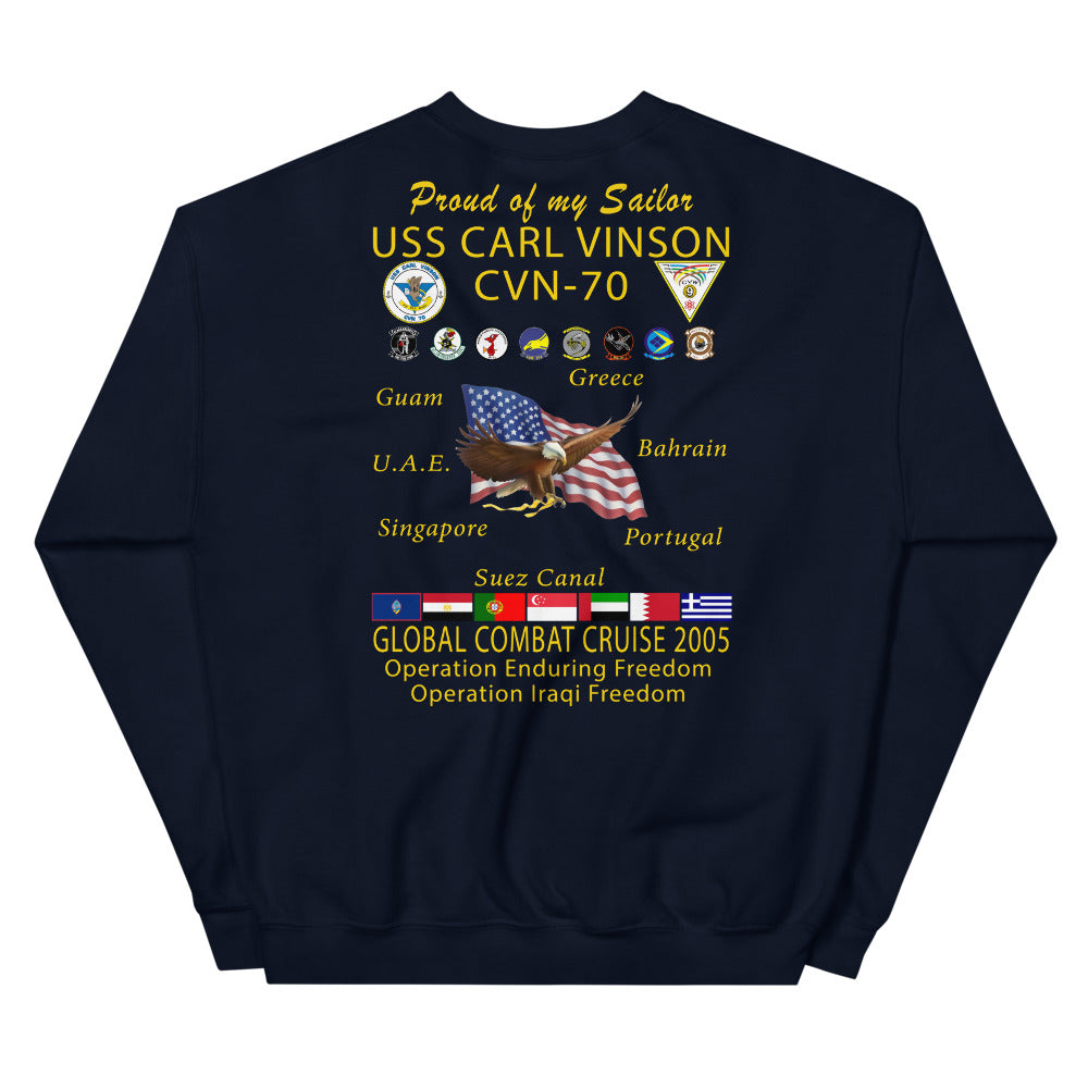USS Carl Vinson (CVN-70) 2005 Cruise Sweatshirt - FAMILY