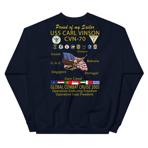 USS Carl Vinson (CVN-70) 2005 Cruise Sweatshirt - FAMILY