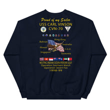 Load image into Gallery viewer, USS Carl Vinson (CVN-70) 1998-99 Cruise Sweatshirt - Family