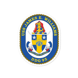 USS James E. Williams (DDG-95) Ship's Crest Vinyl Sticker