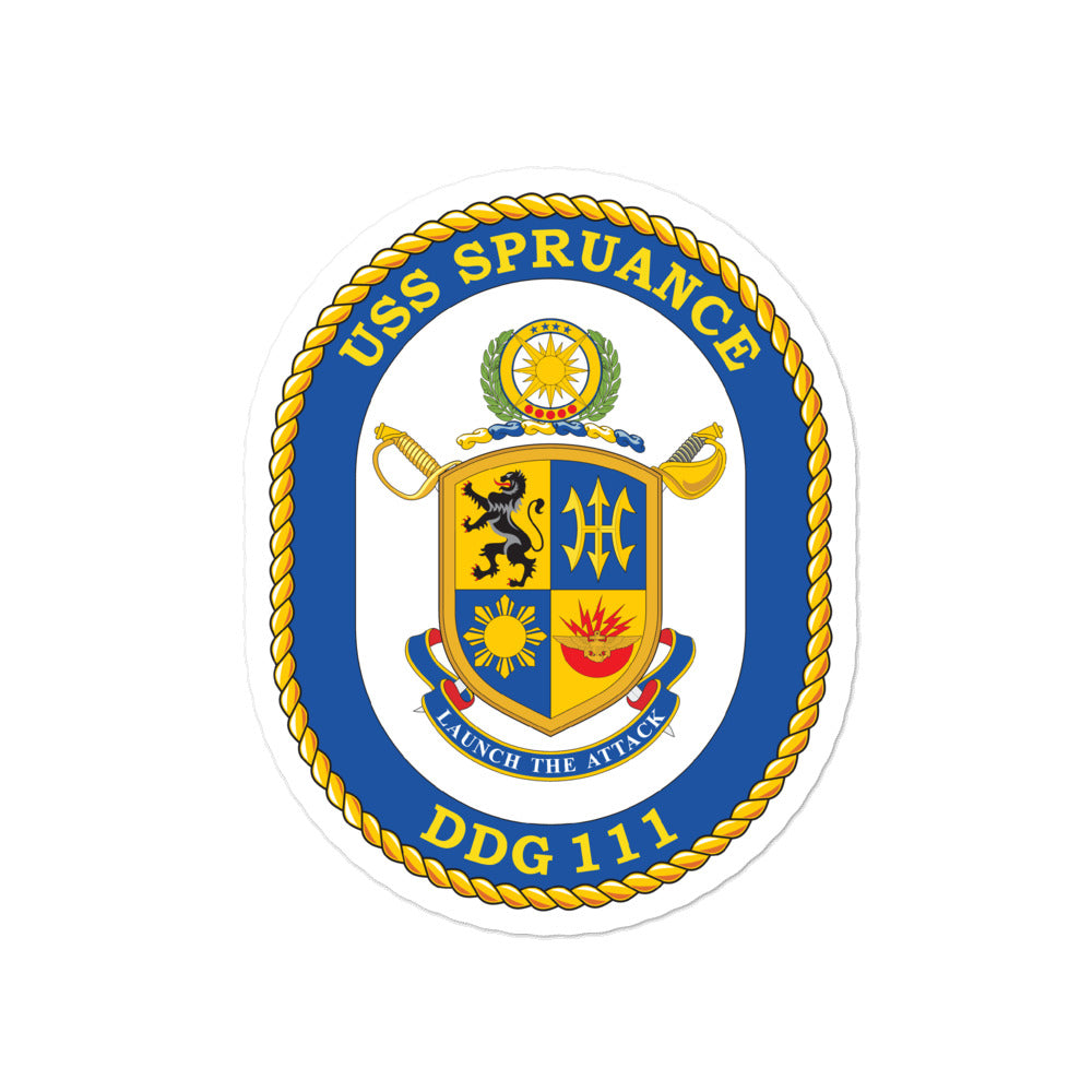 USS Spruance (DDG-111) Ship's Crest Vinyl Sticker