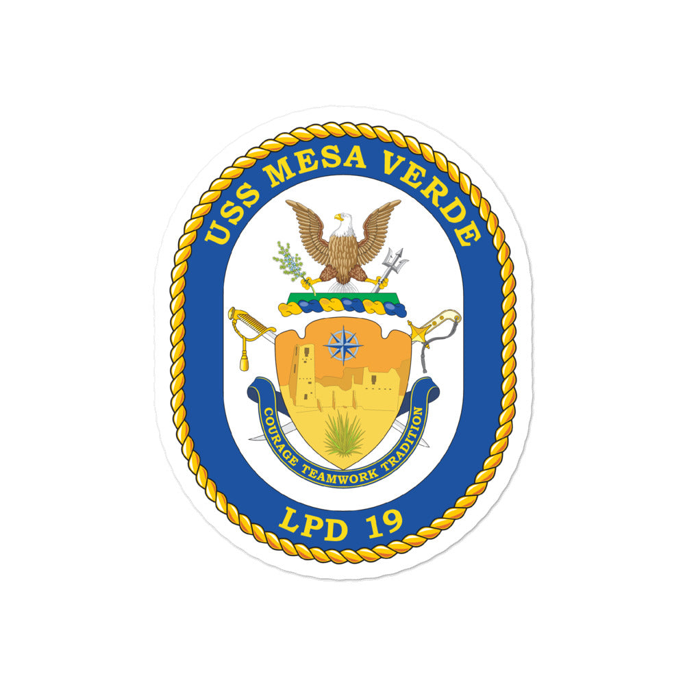 USS Mesa Verde (LPD-19) Ship's Crest Vinyl Sticker