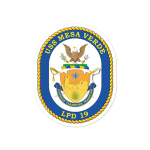 USS Mesa Verde (LPD-19) Ship's Crest Vinyl Sticker