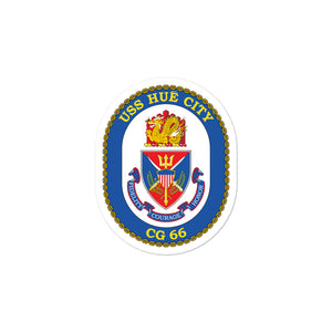 USS Hue CIty (CG-66) Ship's Crest Vinyl Sticker