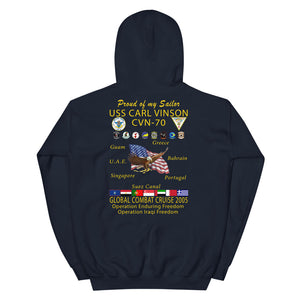USS Carl Vinson (CVN-70) 2005 Cruise Hoodie - FAMILY