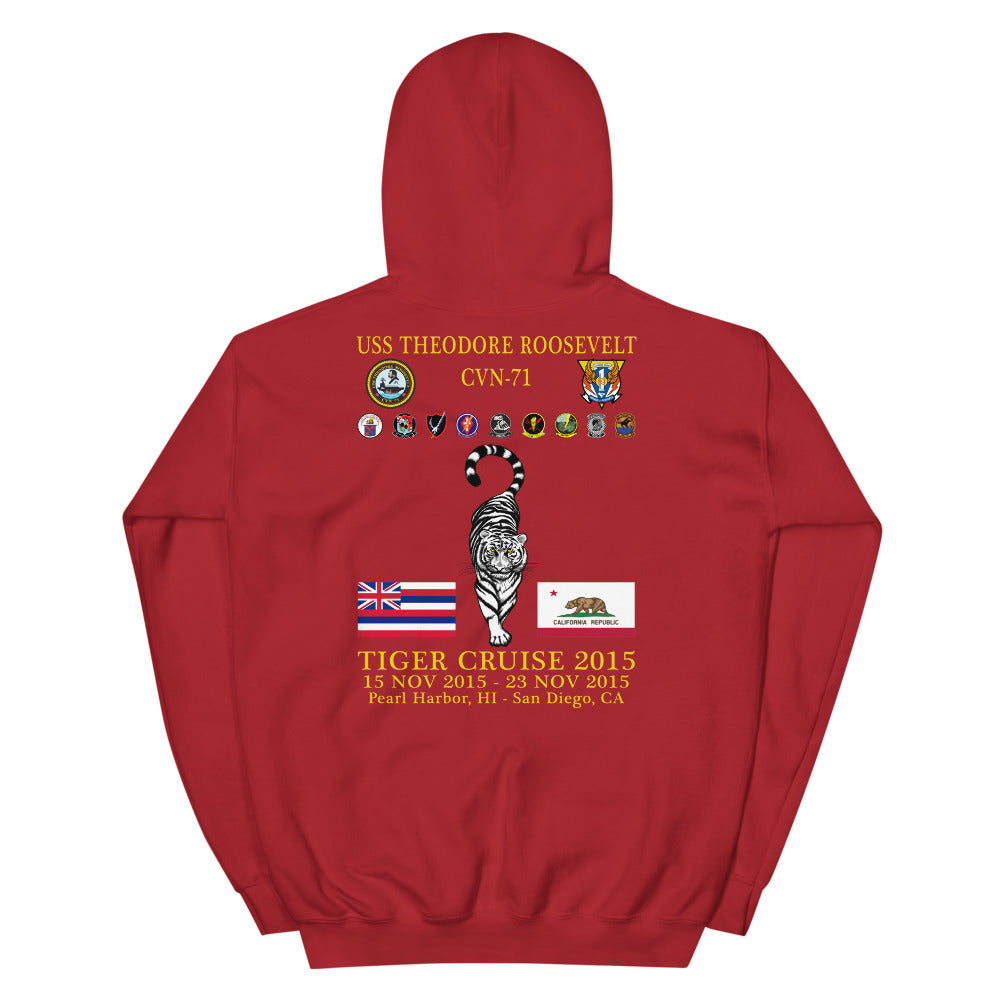 USS Theodore Roosevelt (CVN-71) 2015 Tiger Cruise Hoodie