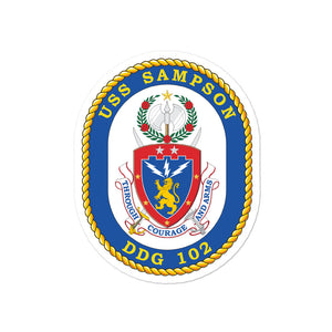 USS Sampson (DDG-102) Ship's Crest Vinyl Sticker