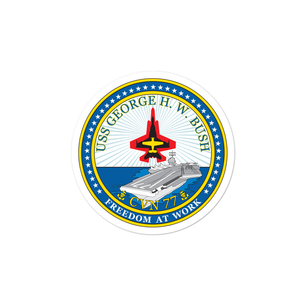 USS George H.W. Bush (CVN-77) Ship's Crest Vinyl Sticker