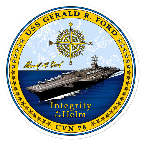 USS Gerald R. Ford (CVN-78) Ship's Crest Vinyl Sticker