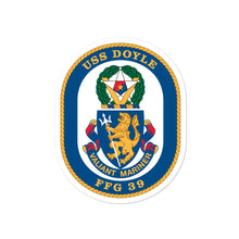 Load image into Gallery viewer, USS Doyle (FFG-39) Ship&#39;s Crest Vinyl Sticker
