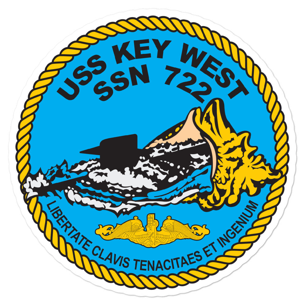 USS Key West (SSN-722) Ship's Crest Vinyl Sticker