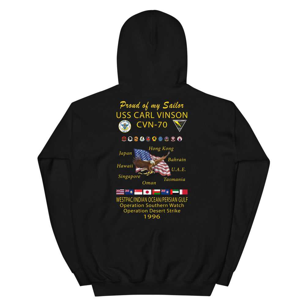 USS Carl Vinson (CVN-70) 1996 Cruise Hoodie - Family