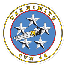 Load image into Gallery viewer, USS Nimitz (CVN-68) Ship&#39;s Crest Vinyl Sticker