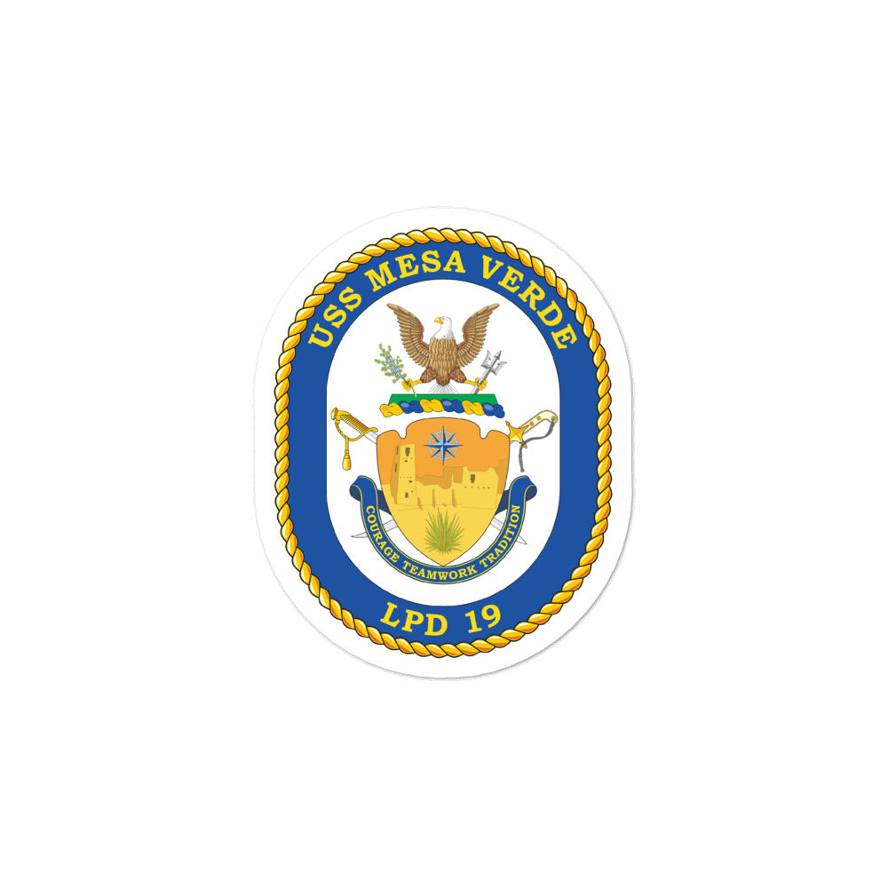 USS Mesa Verde (LPD-19) Ship's Crest Vinyl Sticker