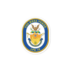 USS Mesa Verde (LPD-19) Ship's Crest Vinyl Sticker