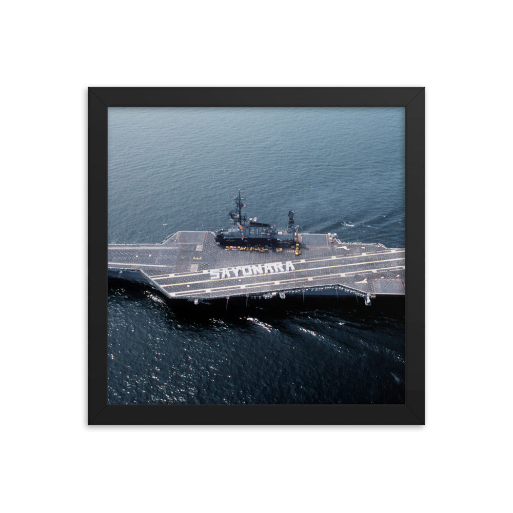 USS Midway (CV-41) Framed Ship Photo - Sayonara