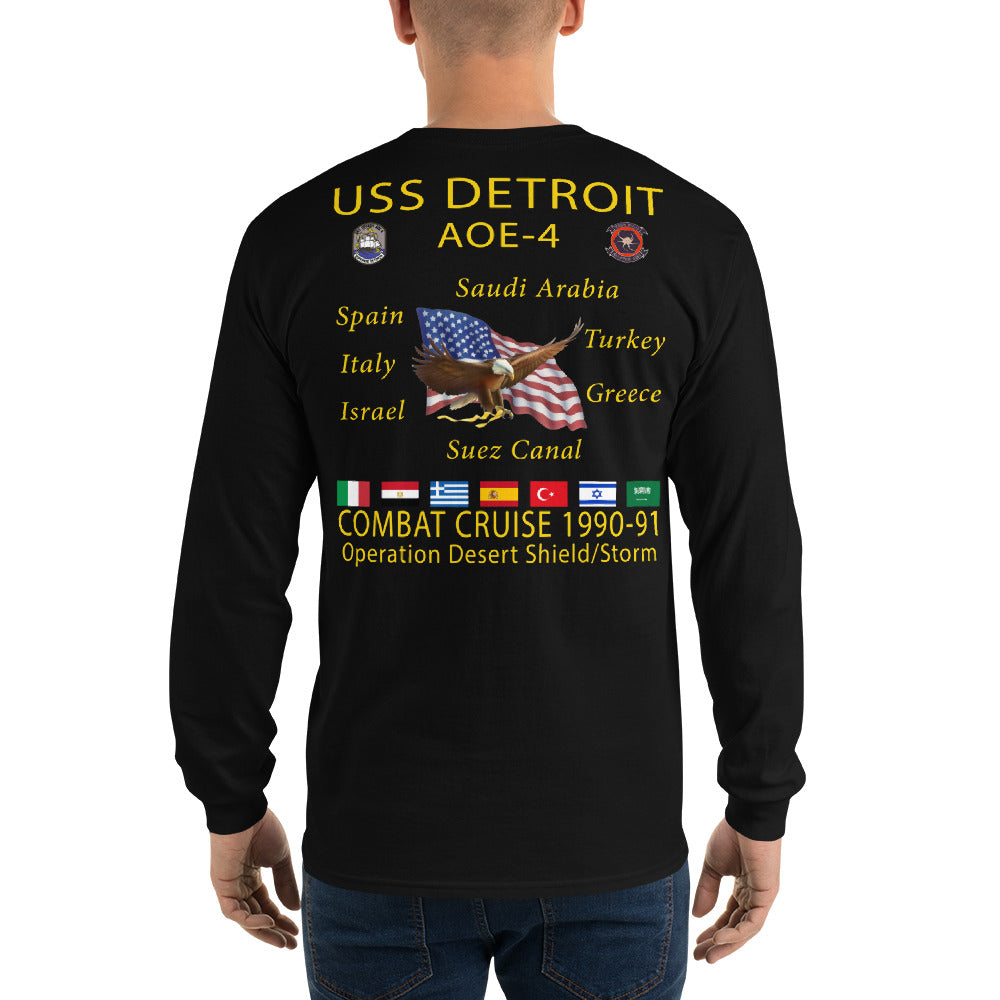 USS Detroit (AOE-4) 1990-91 Operation Desert Shield/Storm Long Sleeve Cruise Shirt