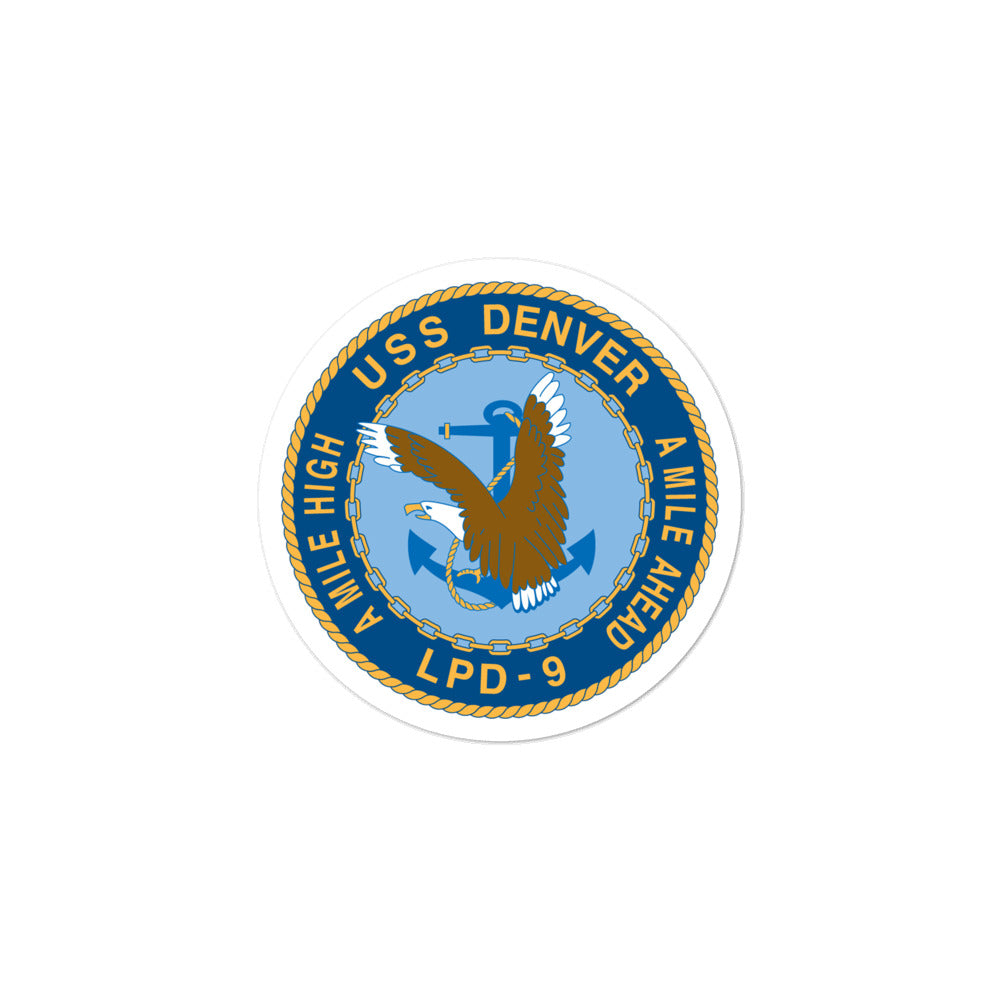 USS Denver (LPD-9) Ship's Crest Vinyl Sticker