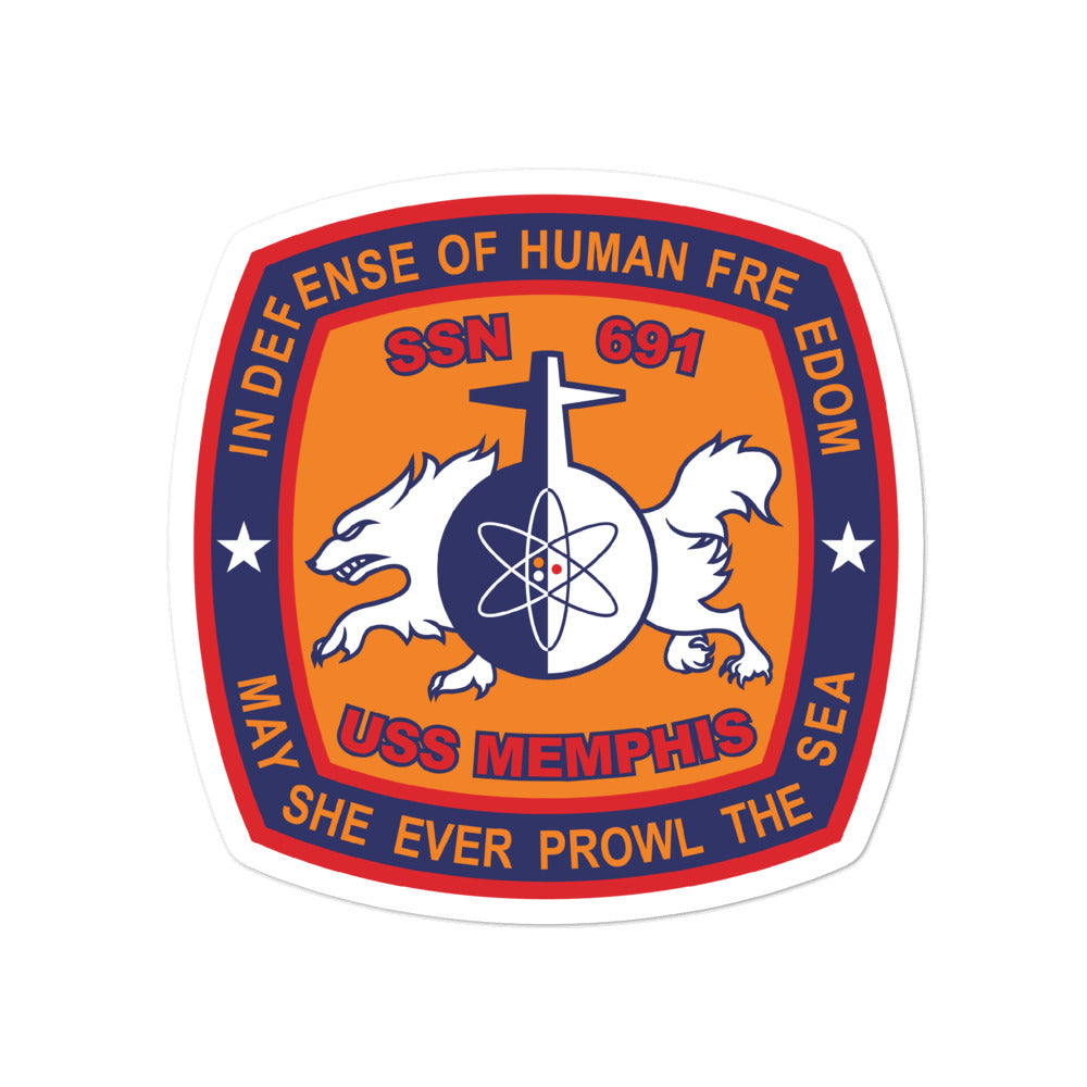 USS Memphis (SSN-691) Ship's Crest Vinyl Sticker